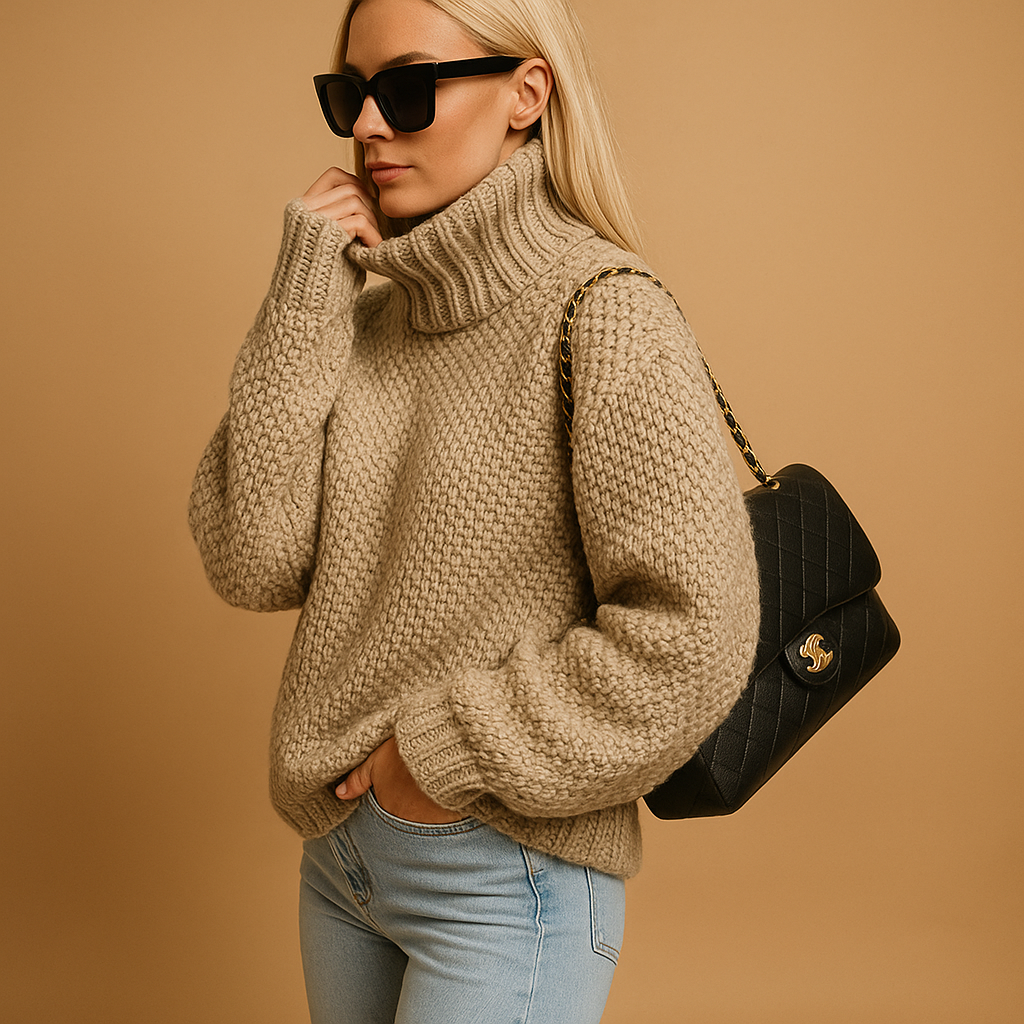 Cozy Wool Jumper Womens Chunky Knit Design 1