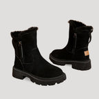 Effortless Black Ankle Boots With Faux Fur Lining 4