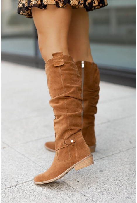 Effortless Black Knee High Boots With Strap Detail 3