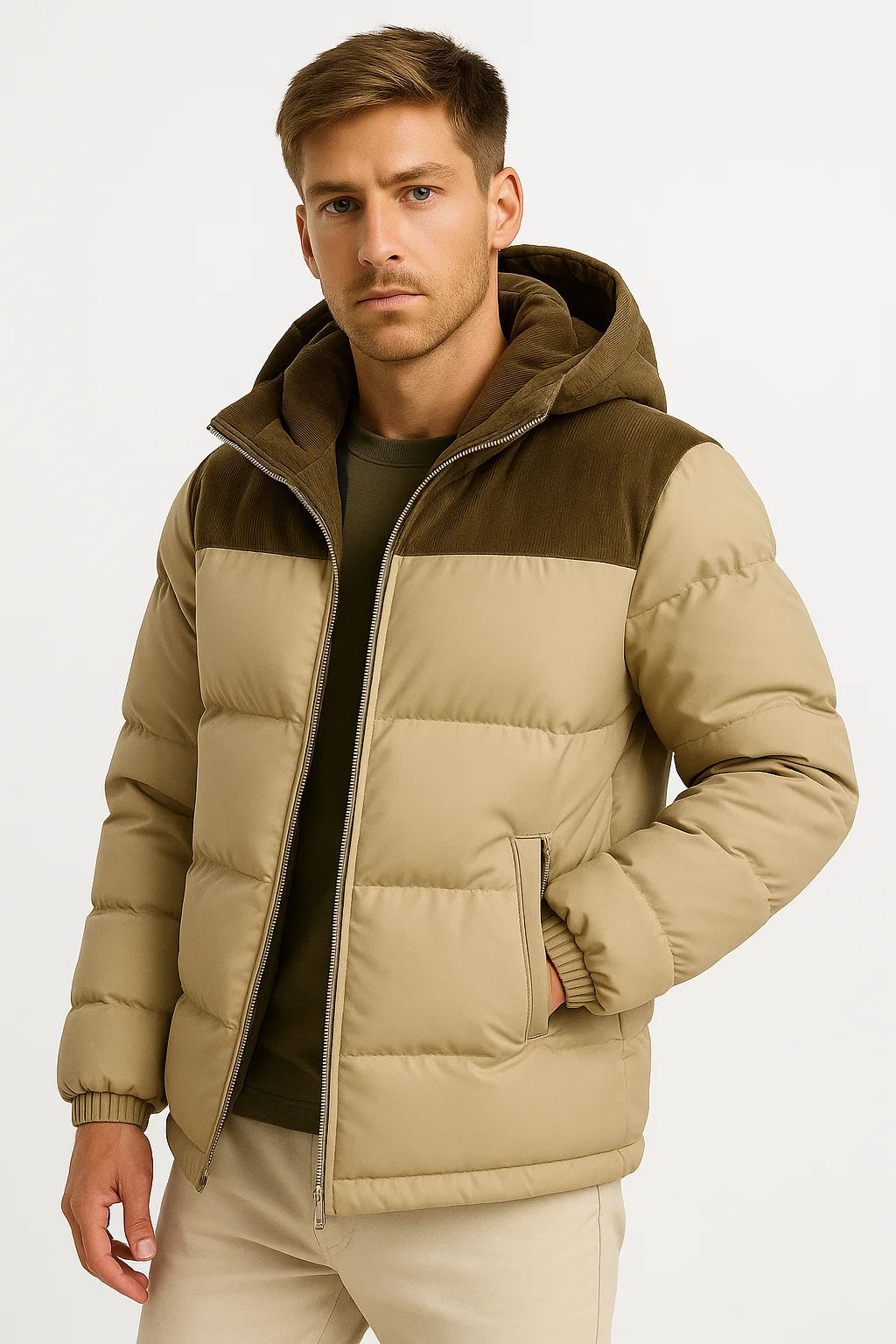 Effortless Black Puffer Jacket With Hooded Design 3