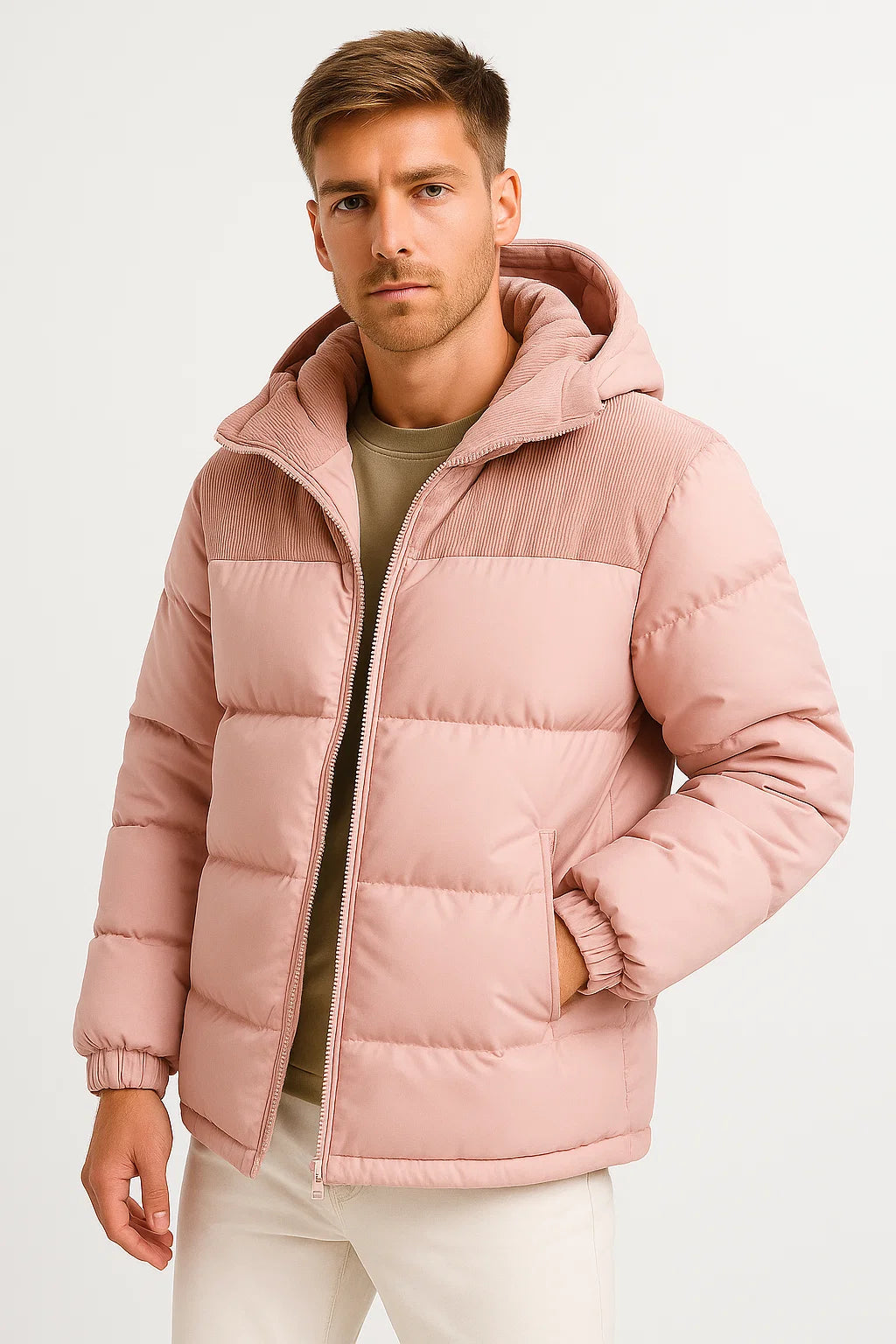 Effortless Black Puffer Jacket With Hooded Design 5