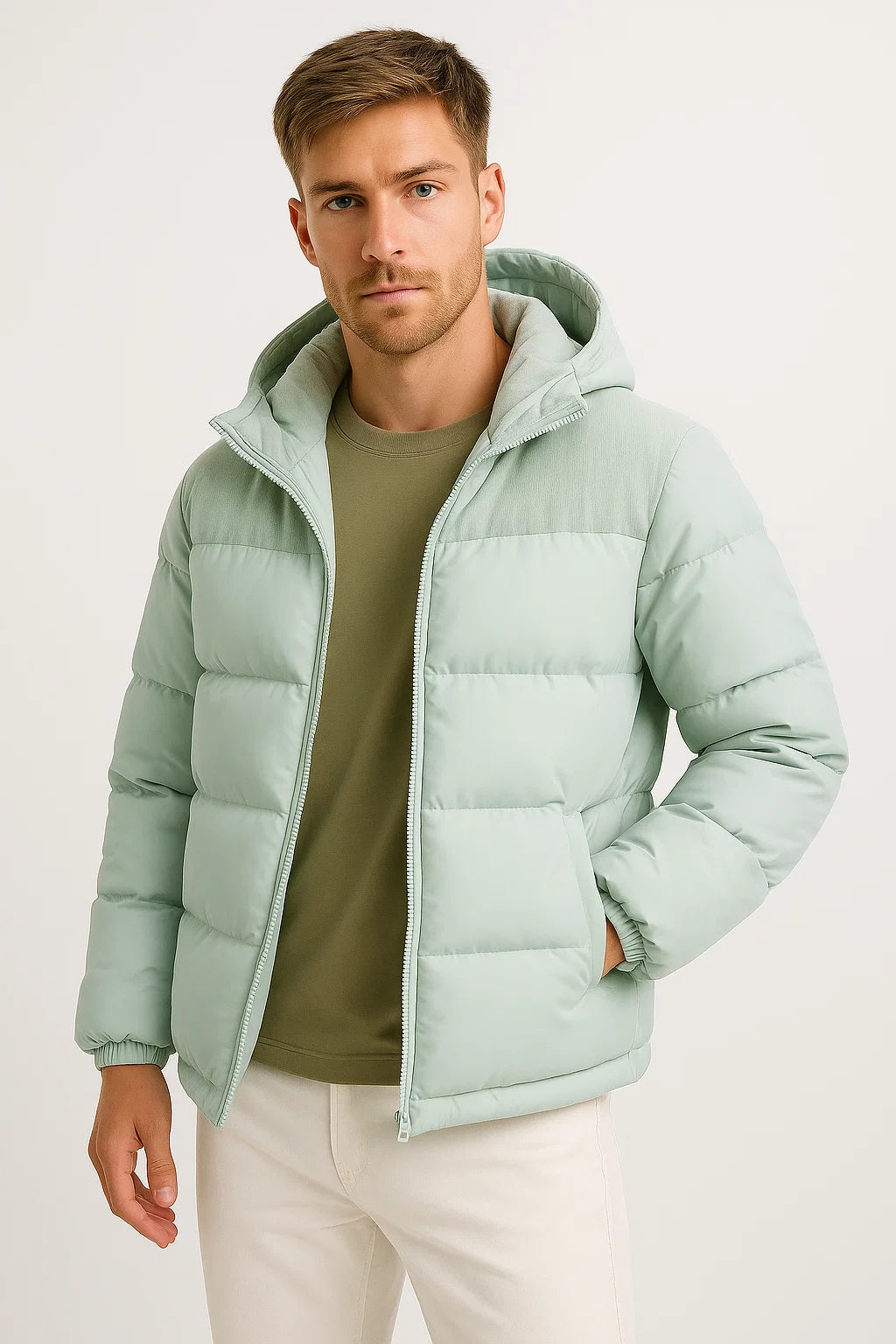 Effortless Black Puffer Jacket With Hooded Design 6