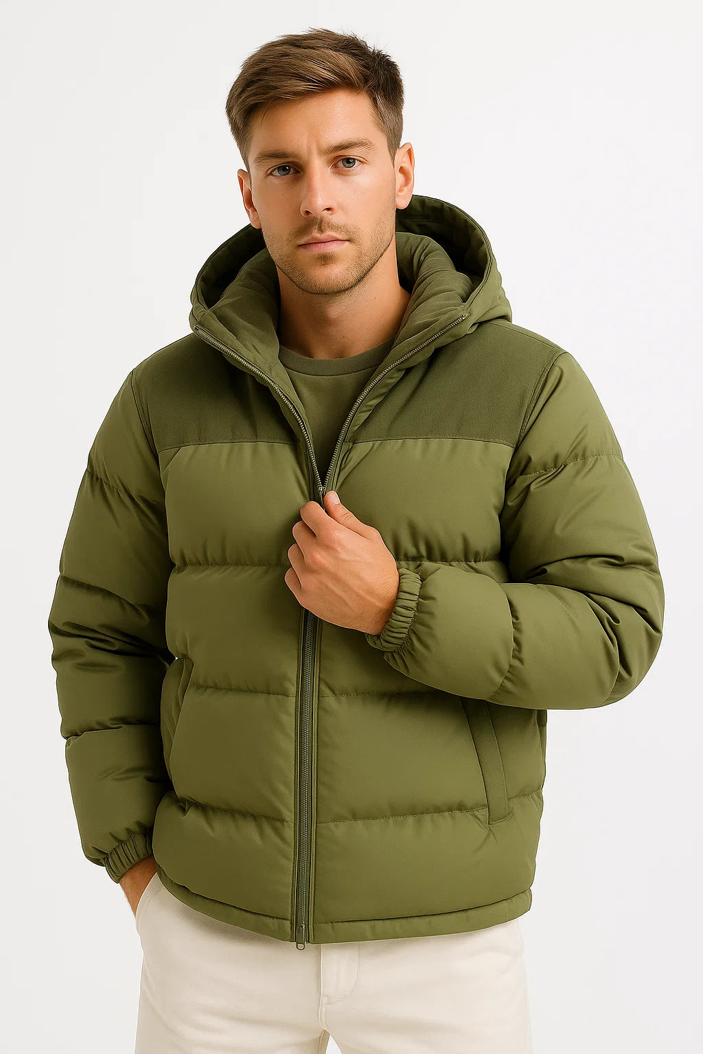 Effortless Black Puffer Jacket With Hooded Design 7