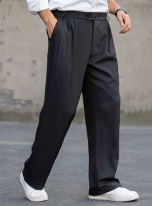 Effortless Black Wide Leg Trousers for Women 1