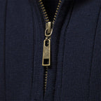 Effortless Half Zip Men's Sweater With Ribbed Detail 1