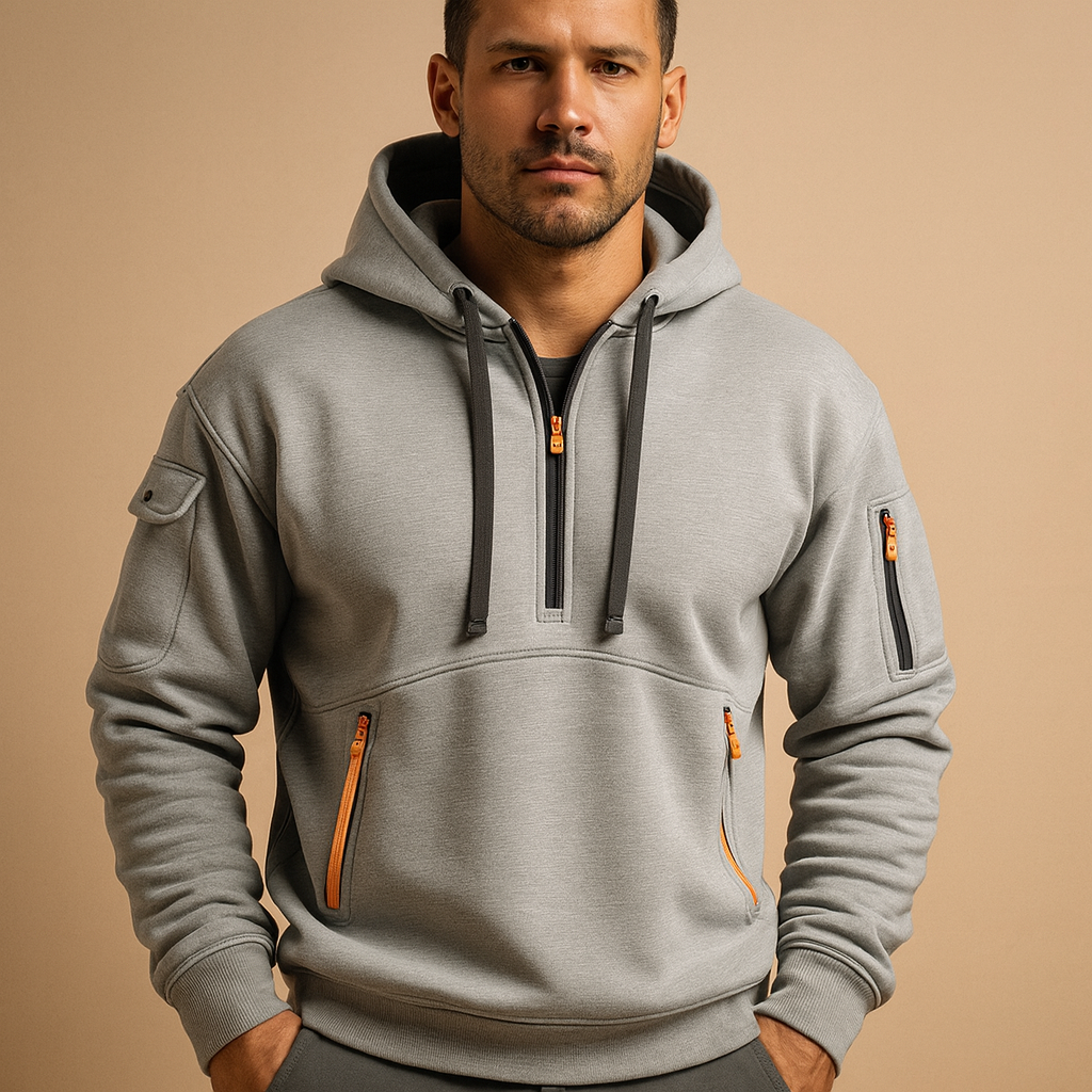 Effortless Hoodie With Drawstrings For Men 2