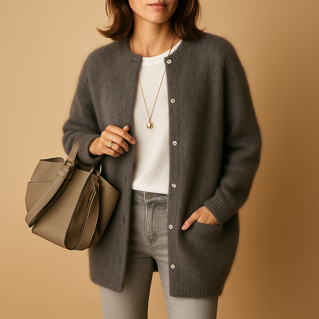 Effortless Long Cardigan With Front Buttons 3