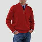 Effortless Men's Half Zip Sweater With Structured Fit 3