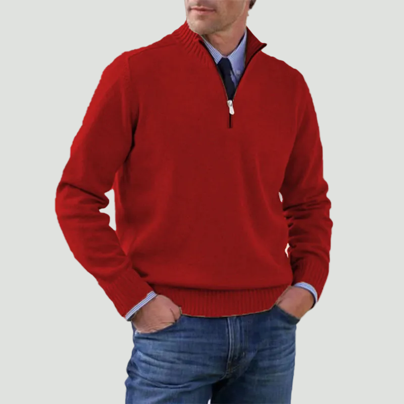 Effortless Men's Half Zip Sweater With Structured Fit 3