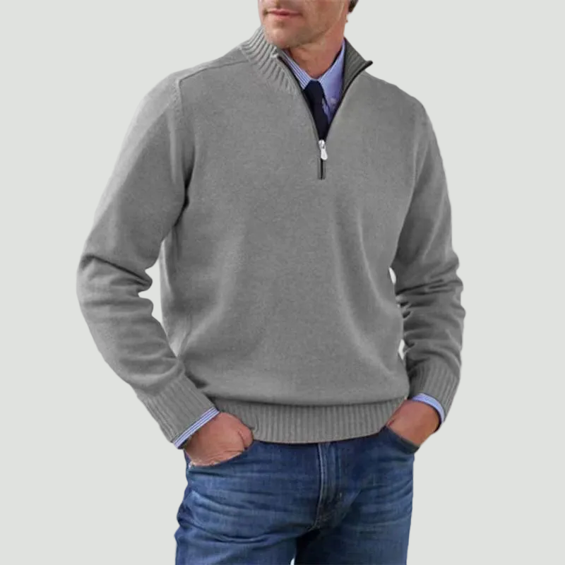 Effortless Men's Half Zip Sweater With Structured Fit 4