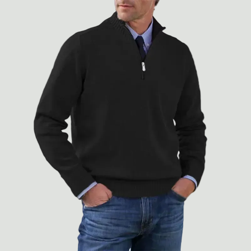 Effortless Men's Half Zip Sweater With Structured Fit 6