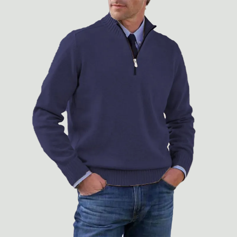 Effortless Men's Half Zip Sweater With Structured Fit 8