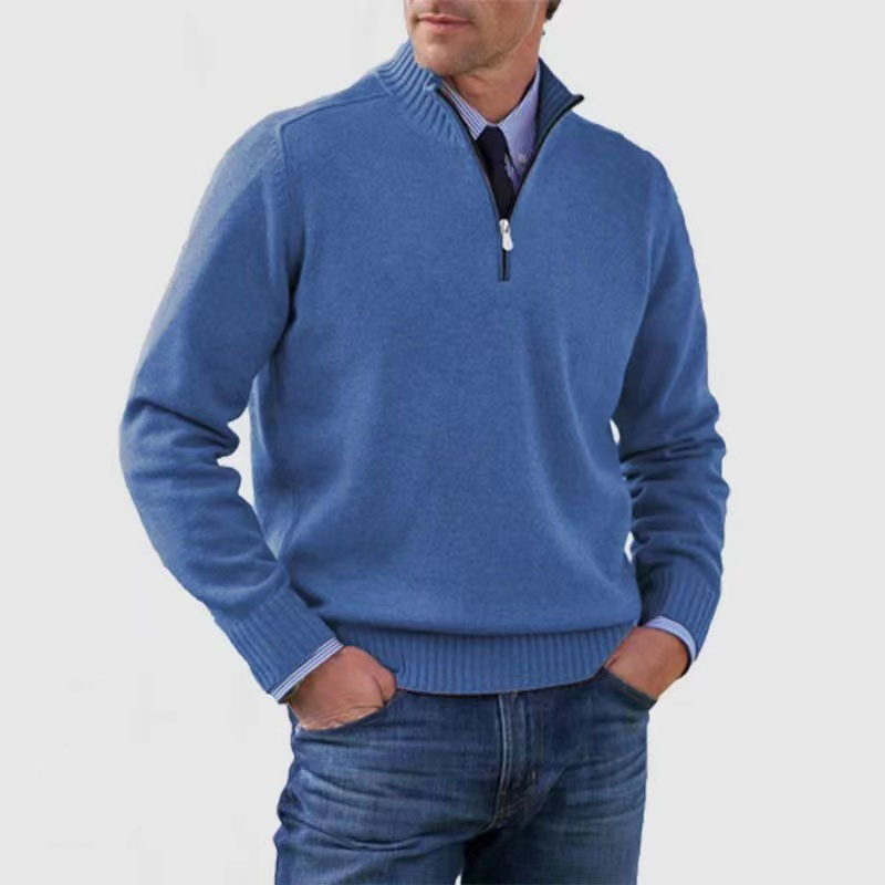 Effortless Men's Half Zip Sweater With Structured Fit 9