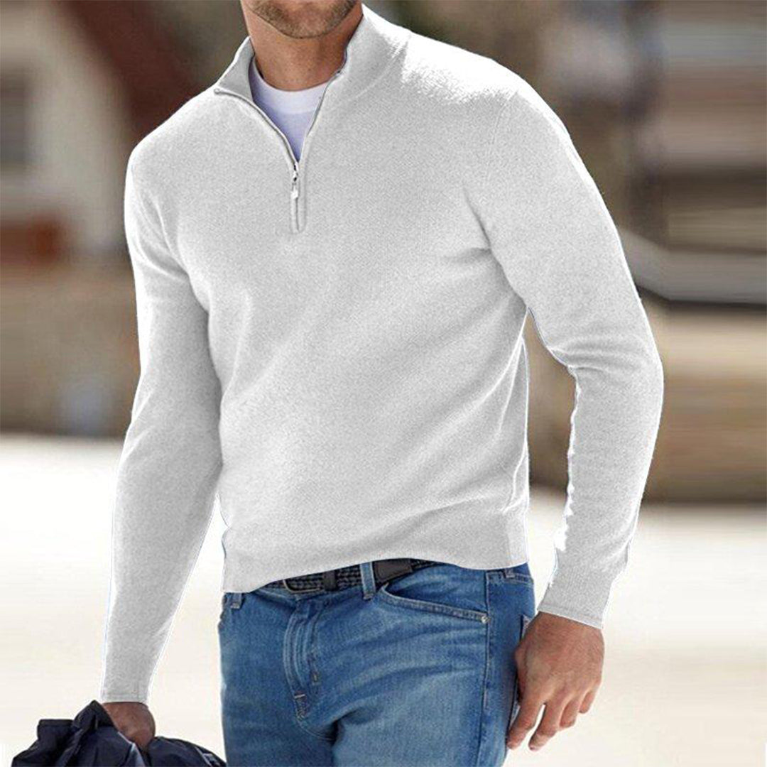 Effortless Men's Half Zip Sweater, Relaxed Fit 0