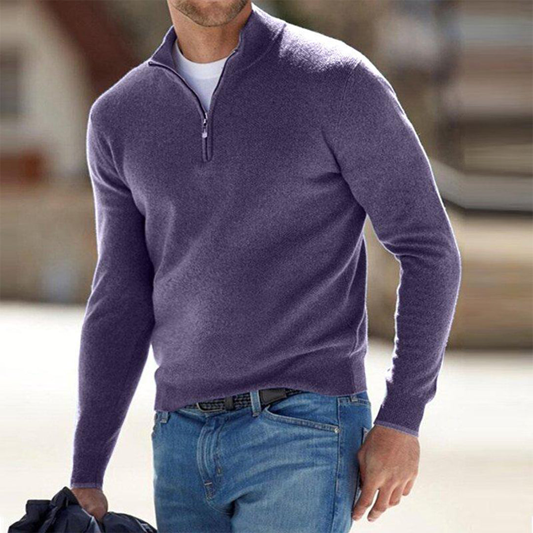 Effortless Men's Half Zip Sweater, Relaxed Fit 6