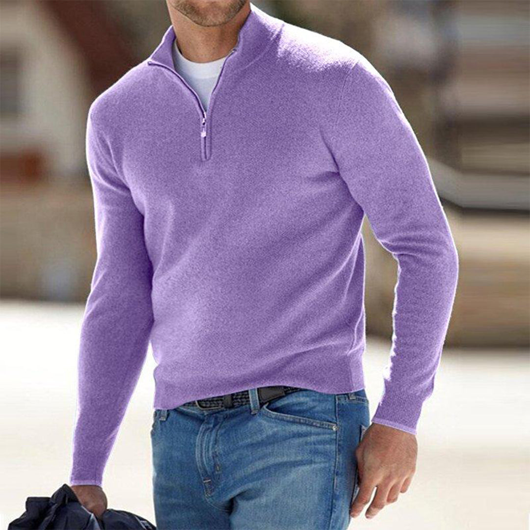 Effortless Men's Half Zip Sweater, Relaxed Fit 7
