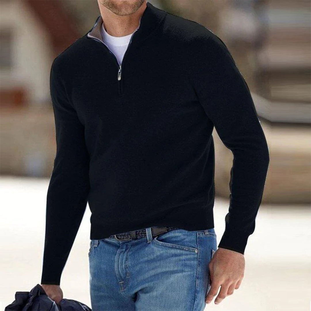 Effortless Men's Half Zip Sweater, Relaxed Fit 8