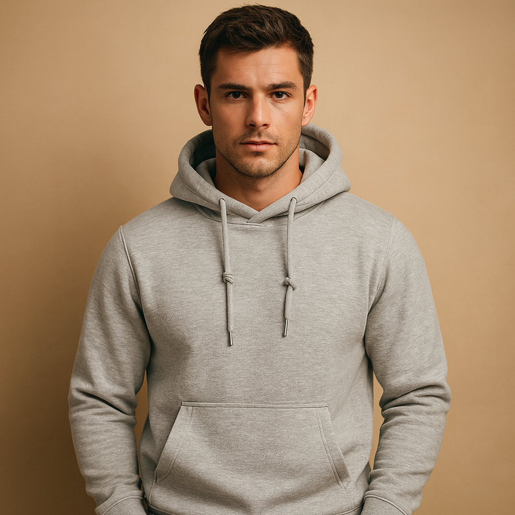 Effortless Men's Hoodie With Drawstring Casual Fit 0