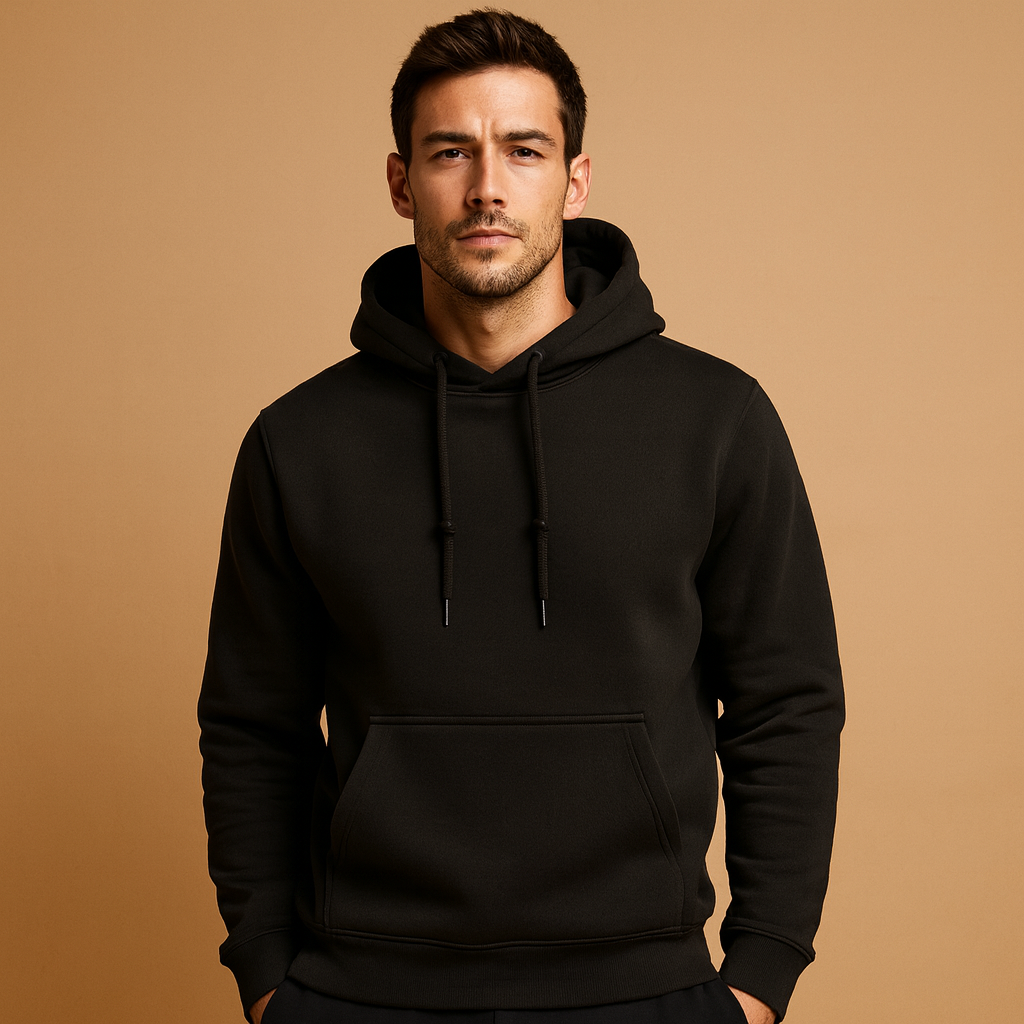 Effortless Men's Hoodie With Drawstring Casual Fit 2