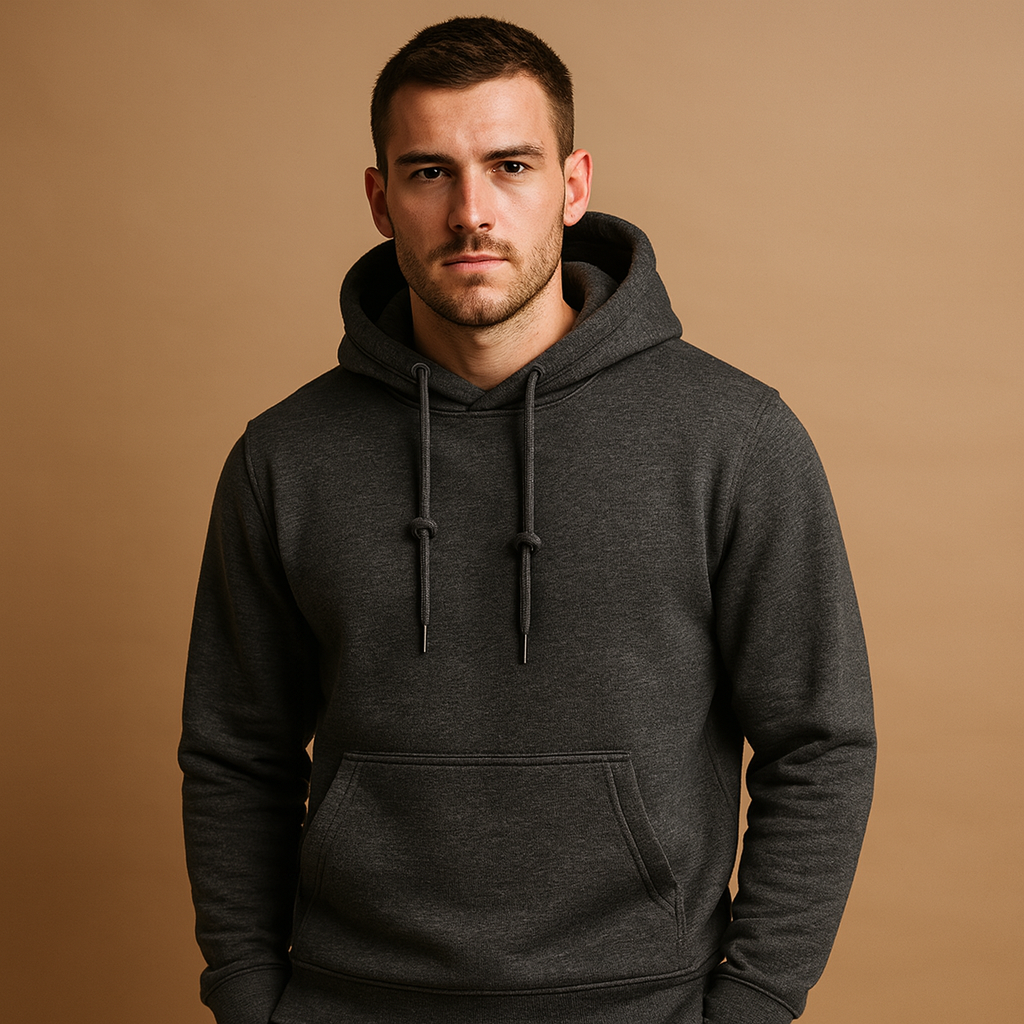 Effortless Men's Hoodie With Drawstring Casual Fit 3