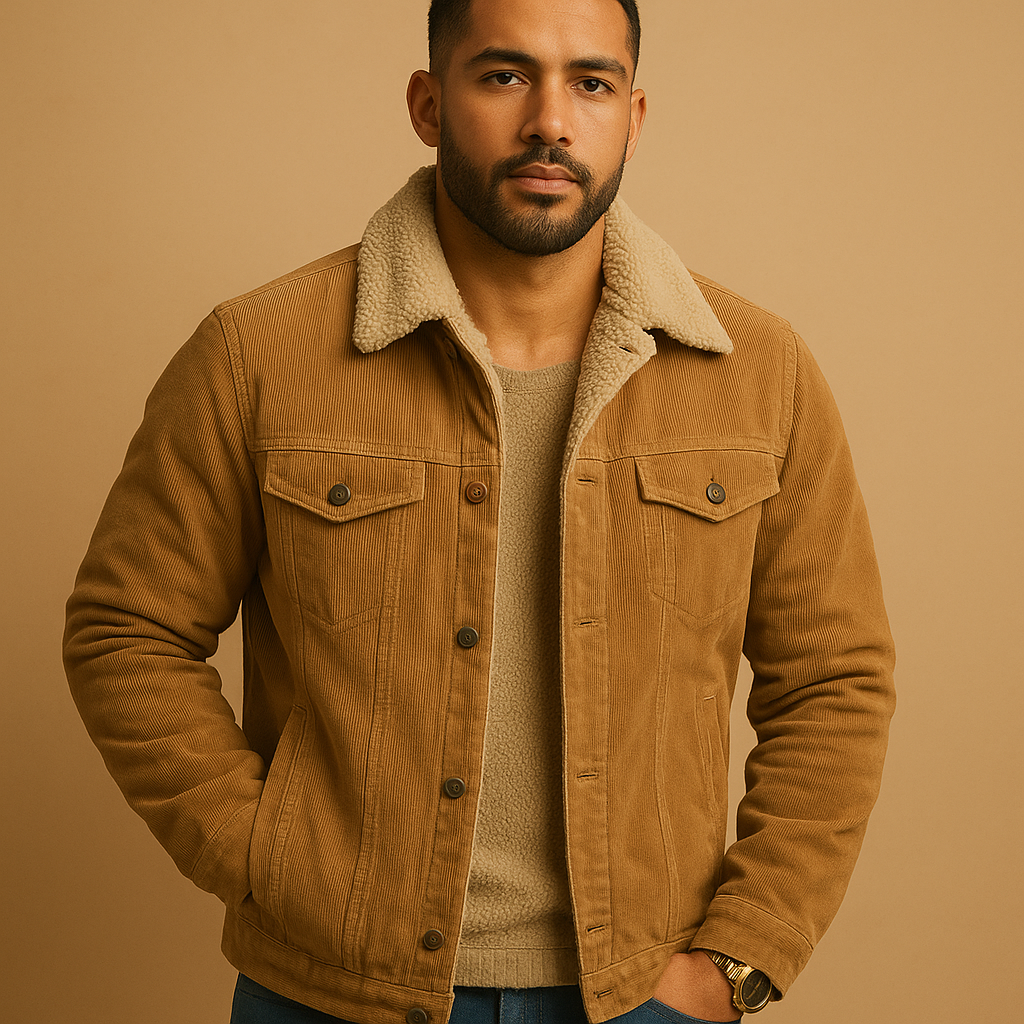 Effortless Men's Jacket Modern Fit Corduroy Style 1