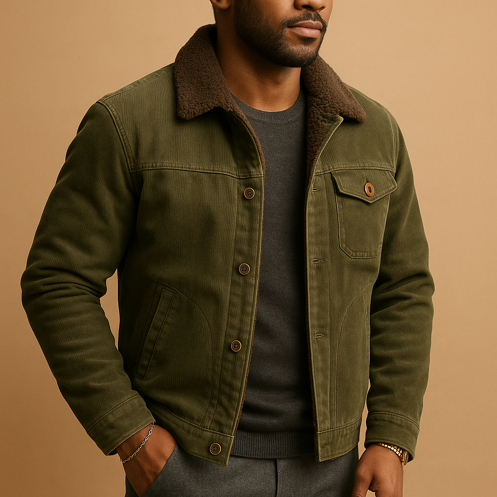 Effortless Men's Jacket Modern Fit Corduroy Style 2