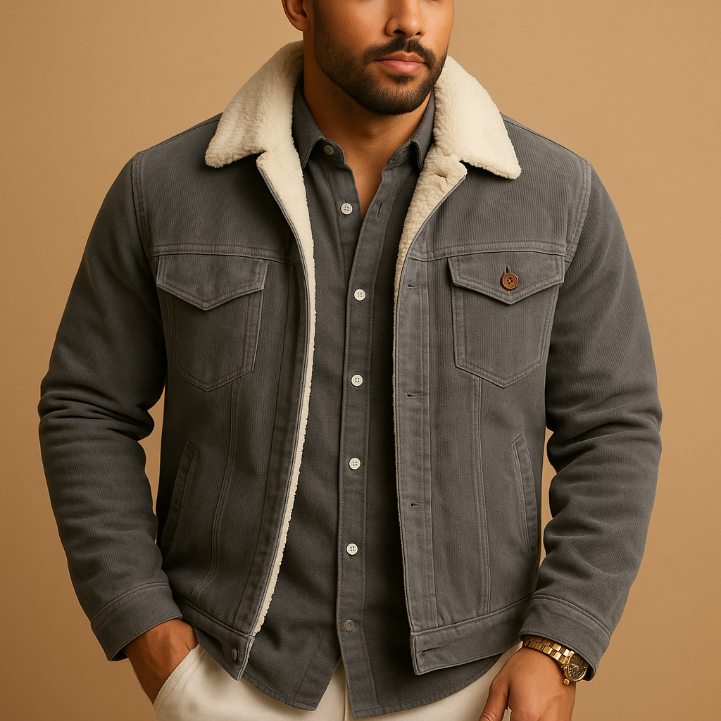 Effortless Men's Jacket Modern Fit Corduroy Style 3