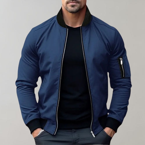 Effortless Men's Jacket Slim Fit Zip-Up Bomber 0