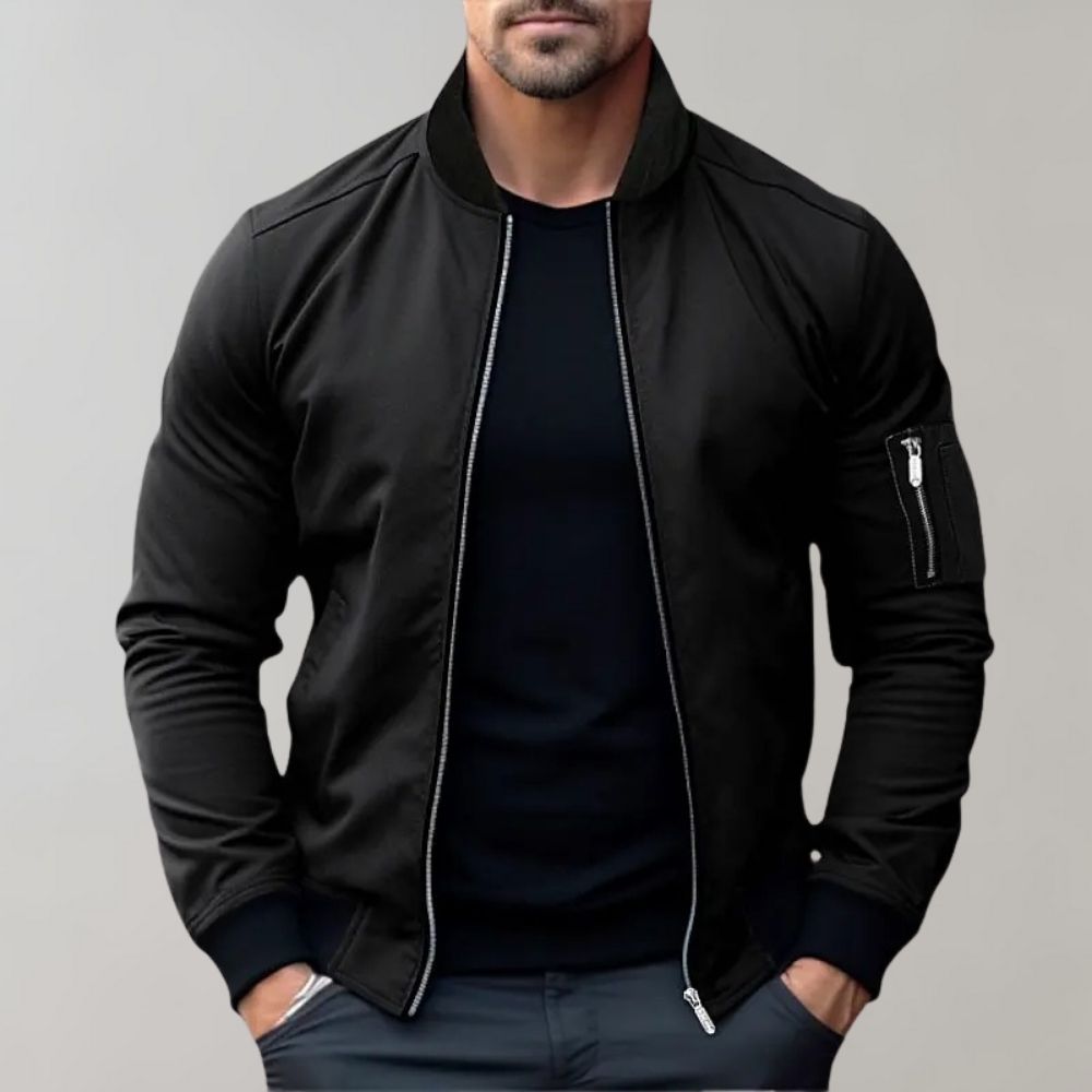 Effortless Men's Jacket Slim Fit Zip-Up Bomber 2