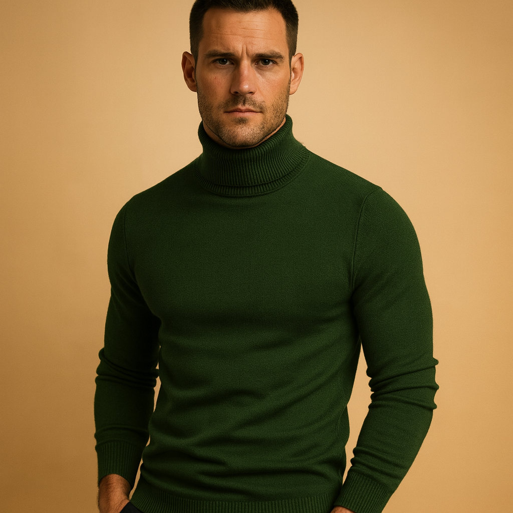 Effortless Men's Jumper Slim Fit Turtleneck Knitwear 5