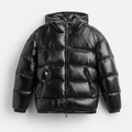 Effortless Men's Puffer Jacket With Structured Hood 0