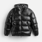 Effortless Men's Puffer Jacket With Structured Hood 0