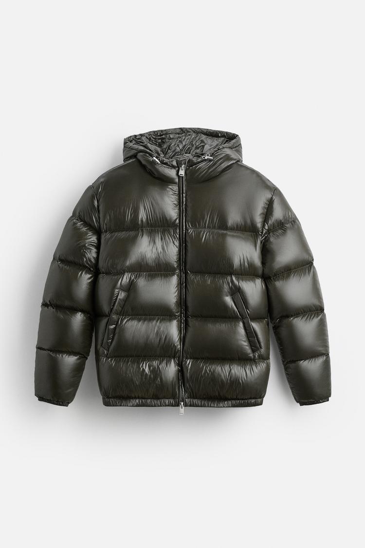 Effortless Men's Puffer Jacket With Structured Hood 1