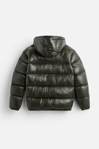 Effortless Men's Puffer Jacket With Structured Hood 2