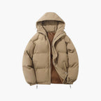 Effortless Men's Puffer Jacket, Hooded, Relaxed Fit 0