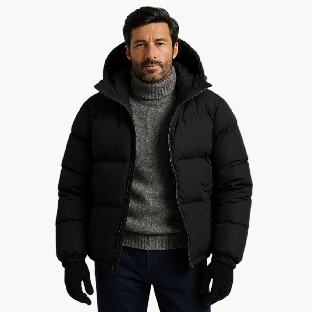 Effortless Men's Puffer Jacket, Hooded, Relaxed Fit 7