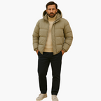 Effortless Men's Puffer Jacket, Hooded, Relaxed Fit 8
