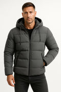 Effortless Men's Puffer Jacket with Hooded Design 0