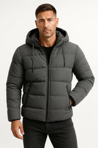 Effortless Men's Puffer Jacket with Hooded Design 0