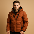Effortless Men's Puffer Jacket with Hooded Design 0