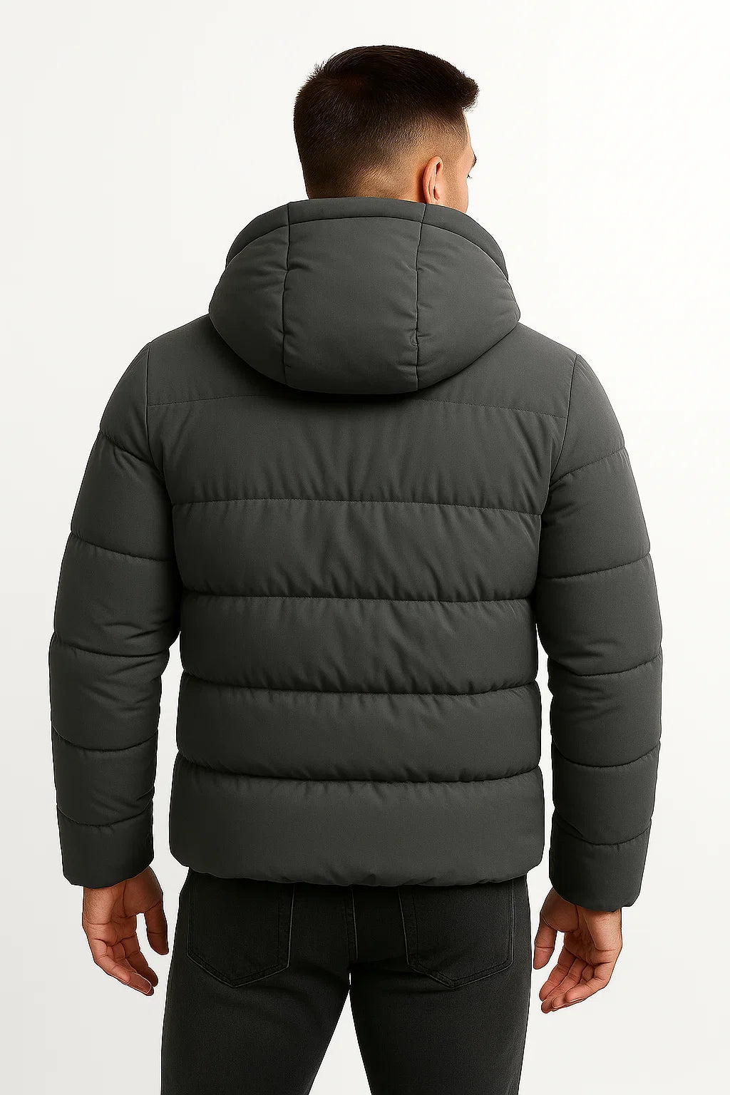 Effortless Men's Puffer Jacket with Hooded Design 1