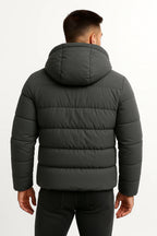Effortless Men's Puffer Jacket with Hooded Design 1
