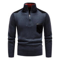 Effortless Men's Sweater Slim Fit Zip Pocket 0