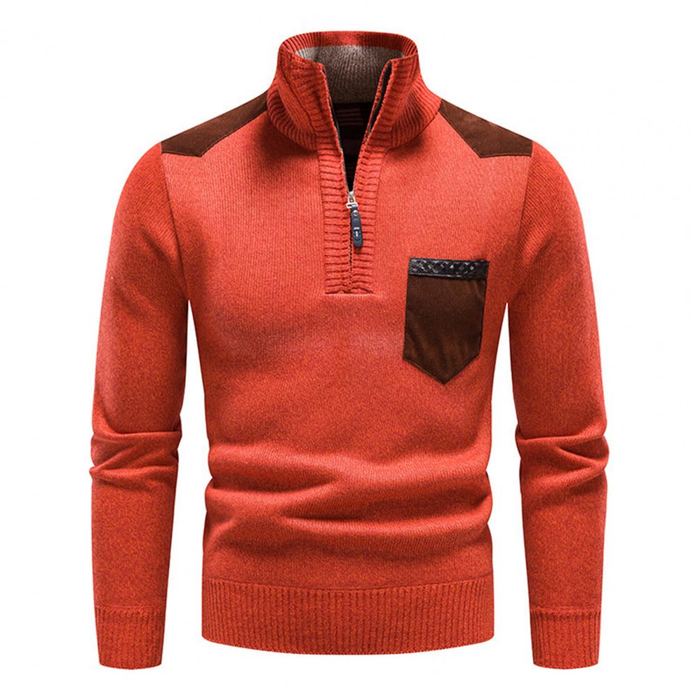 Effortless Men's Sweater Slim Fit Zip Pocket 1