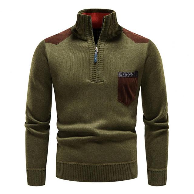 Effortless Men's Sweater Slim Fit Zip Pocket 3