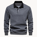 Effortless Men's Sweatshirt With Contrast Collar 0