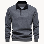 Effortless Men's Sweatshirt With Contrast Collar 0