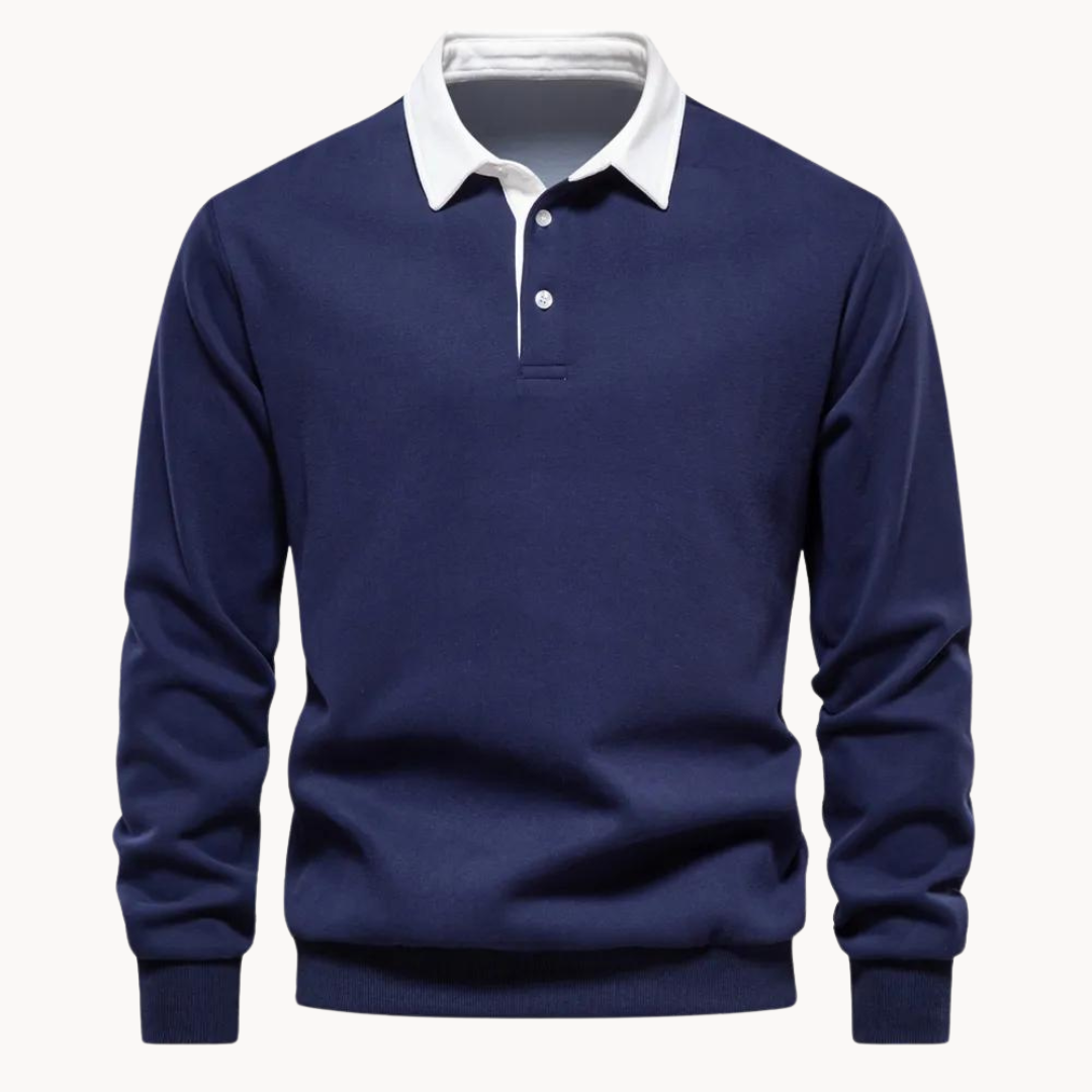 Effortless Men's Sweatshirt With Contrast Collar 3