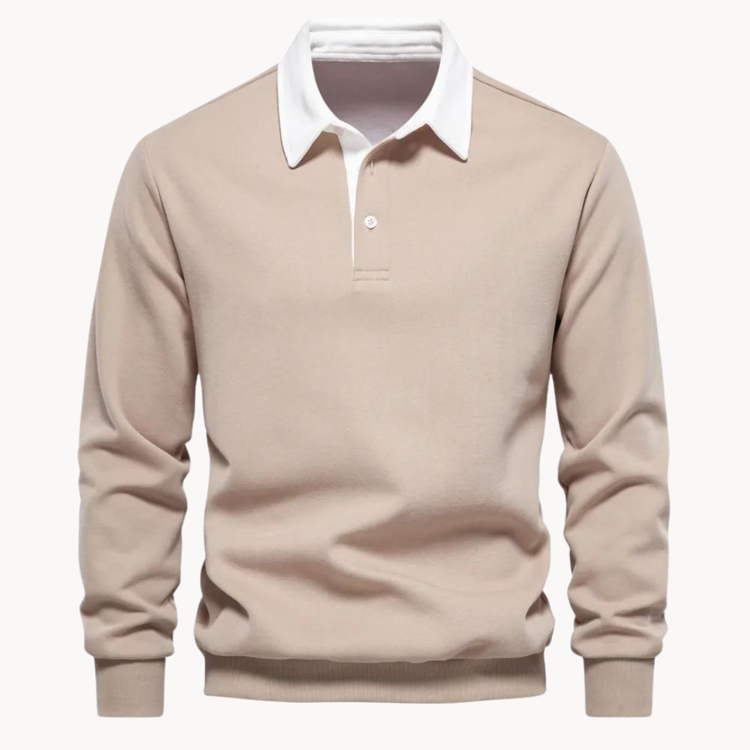 Effortless Men's Sweatshirt With Contrast Collar 4