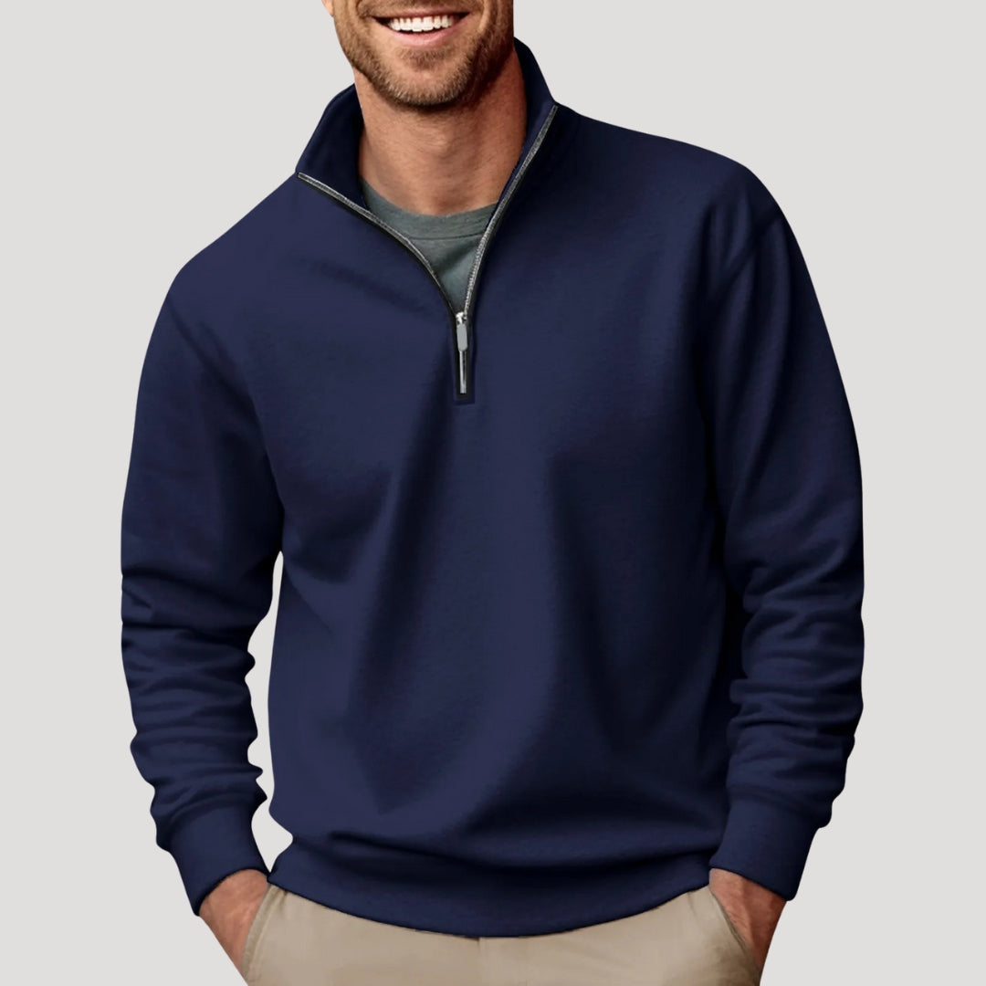 Effortless Men's Sweatshirt, Relaxed Fit Quarter Zip 2